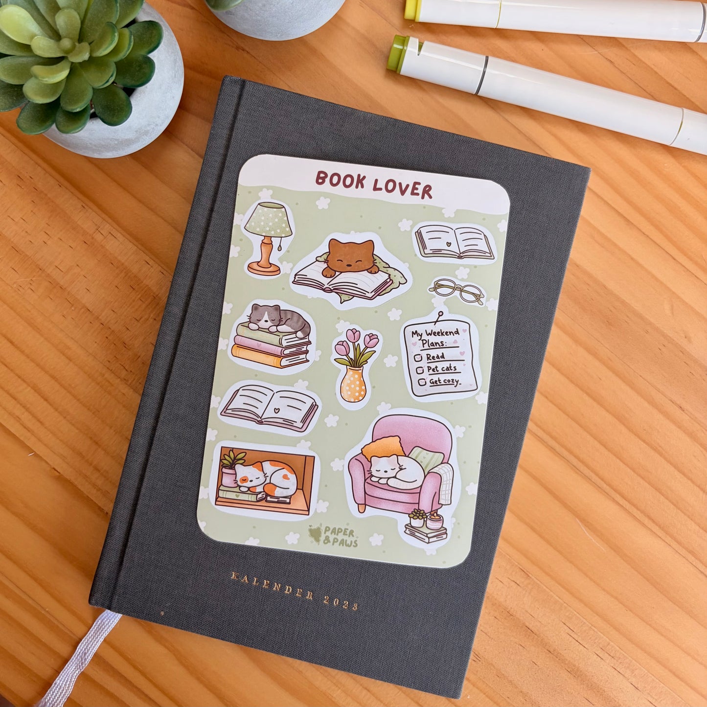 "Book Lover" Stickerbogen