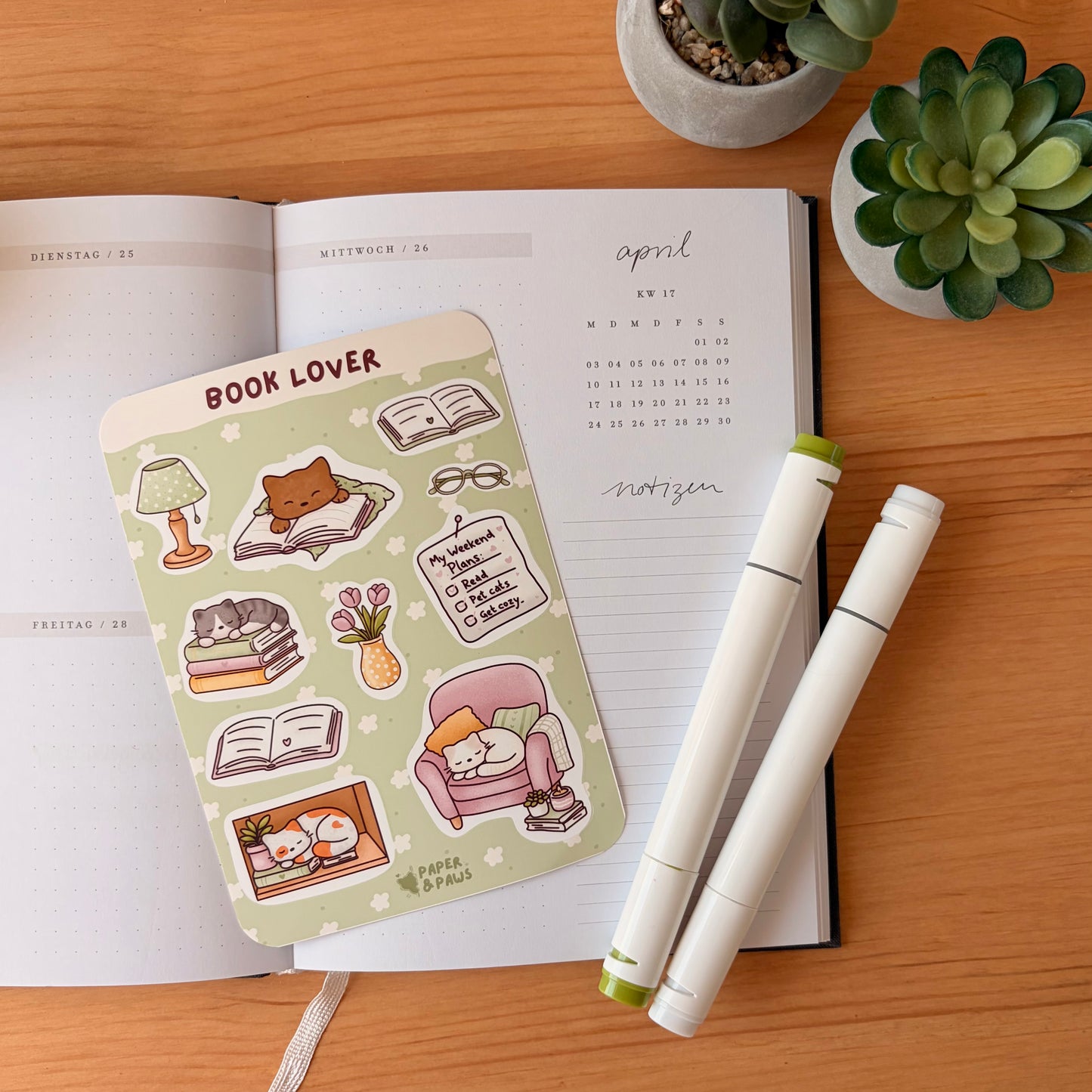 "Book Lover" Stickerbogen