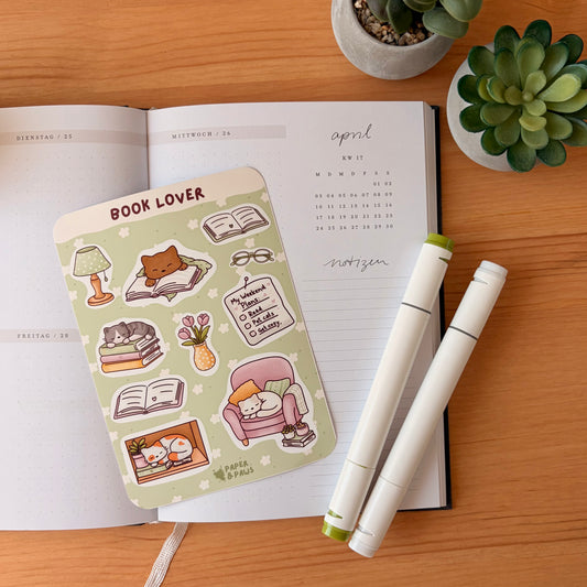 "Book Lover" Stickerbogen