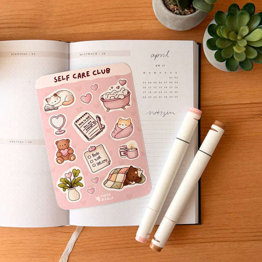 "Self Care Club" Stickerbogen
