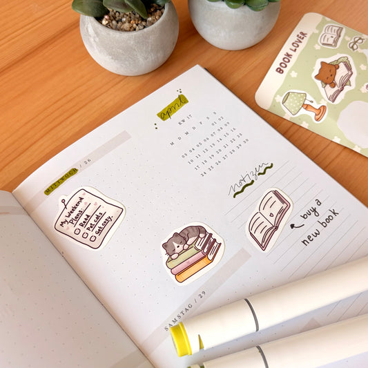"Book Lover" Stickerbogen