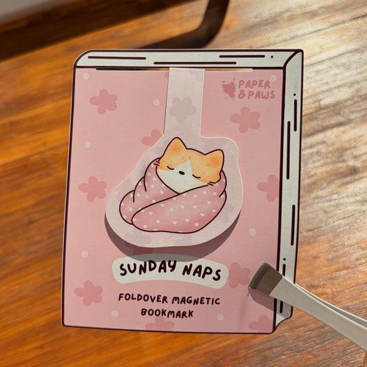 "Sunday Naps" Magnetisches Foldover-Lesezeichen